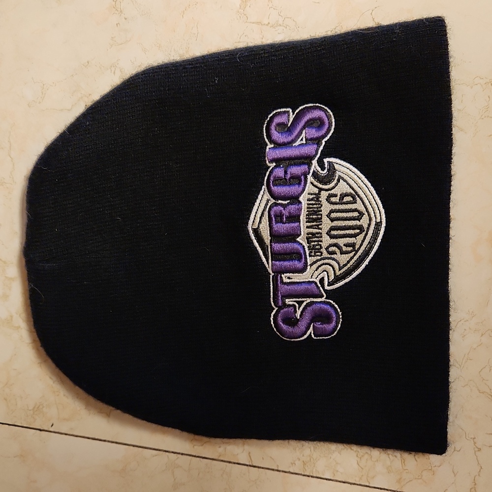 Sturgis Embroidered Black 66th Anual 2006  Beanie Touqe Hat Vintage Y2K